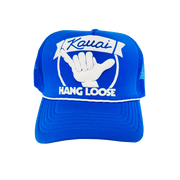 Hawaiian Headwear Hang Loose Kauai Foam Trucker Hat - Royal Blue