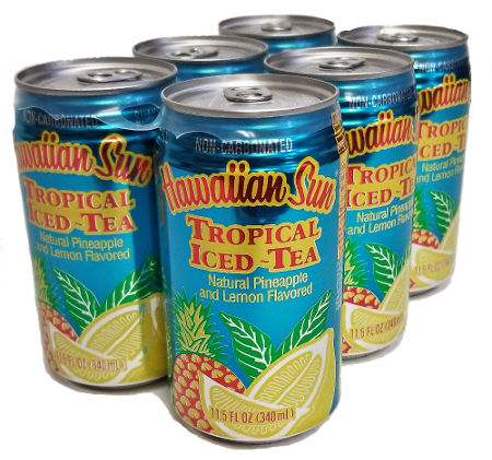 Hawaiian Sun Drink - Tropical Iced Tea 11.5oz (Pack of 6) **Limit of 8-6  Packs per purchase transaction**