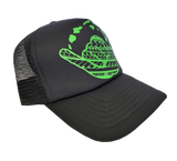 Hawaiian Headwear Tribal Shaka & Hawaiian Islands Foam Trucker Hat - Green