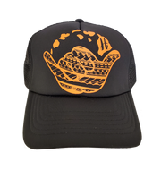 Hawaiian Headwear Tribal Shaka & Hawaiian Islands Foam Trucker Hat - Orange