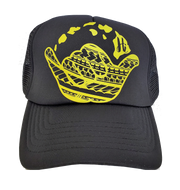 Hawaiian Headwear Tribal Shaka & Hawaiian Islands Foam Trucker Hat - Yellow