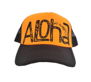 Hawaiian Headwear Tribal Aloha Foam Trucker Hat - Orange