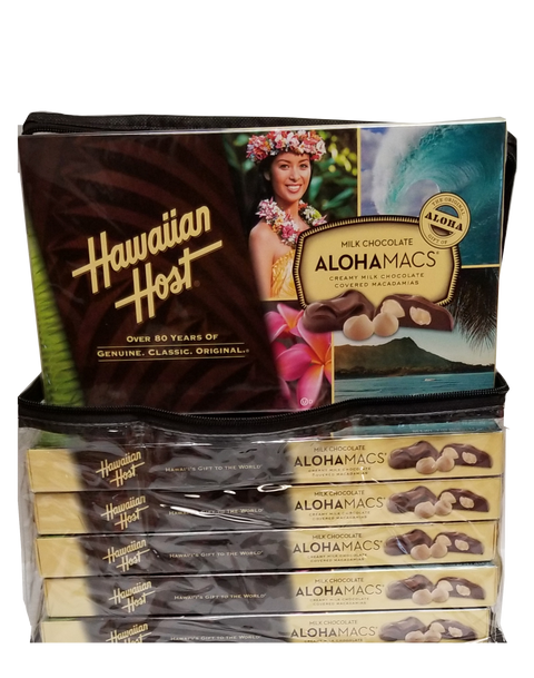 Hawaiian Host Milk Chocolate "ALOHAMACS" Creamy Milk Chocolate Covered Macadamias 6 Pack/5oz